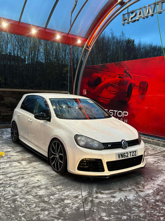 VW Golf MK6 R / R20 Front Lip & Side Skirt Extensions – Gloss Black